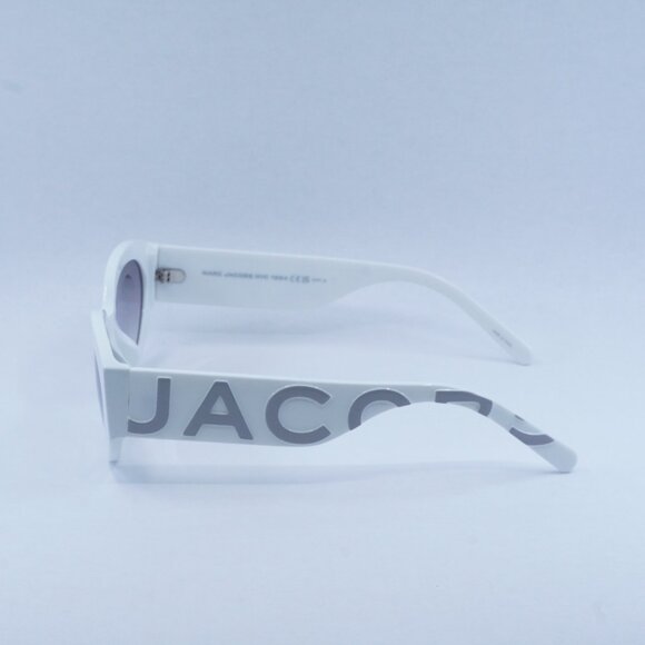 Marc Jacobs MARC694/G/S 0HYMIC Sunglasses White Oval Frame, Grey Mirror Lenses - Picture 10 of 11